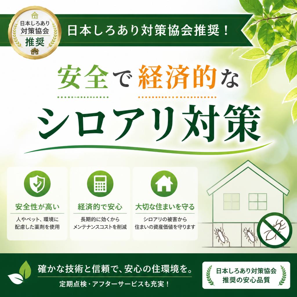 日本しろあり対策協会推奨！安全で経済的なシロアリ対策