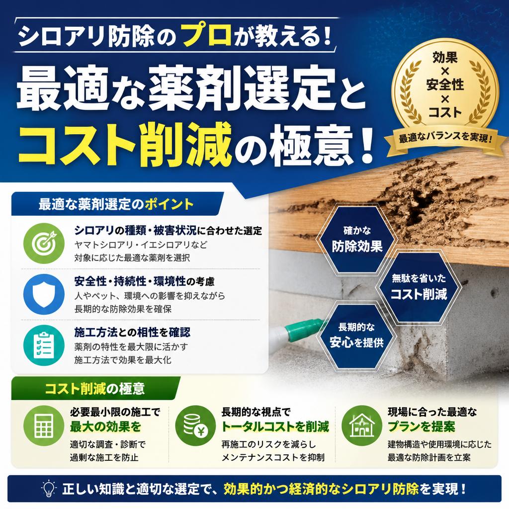 シロアリ防除のプロが教える！最適な薬剤選定とコスト削減の極意！