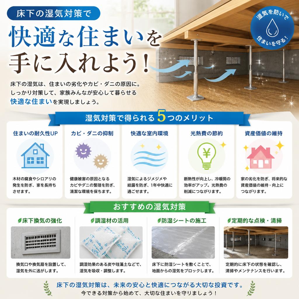 床下の湿気対策で快適な住まいを手に入れよう！