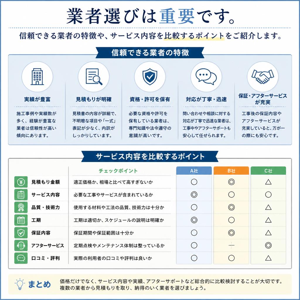 信頼できる業者選び