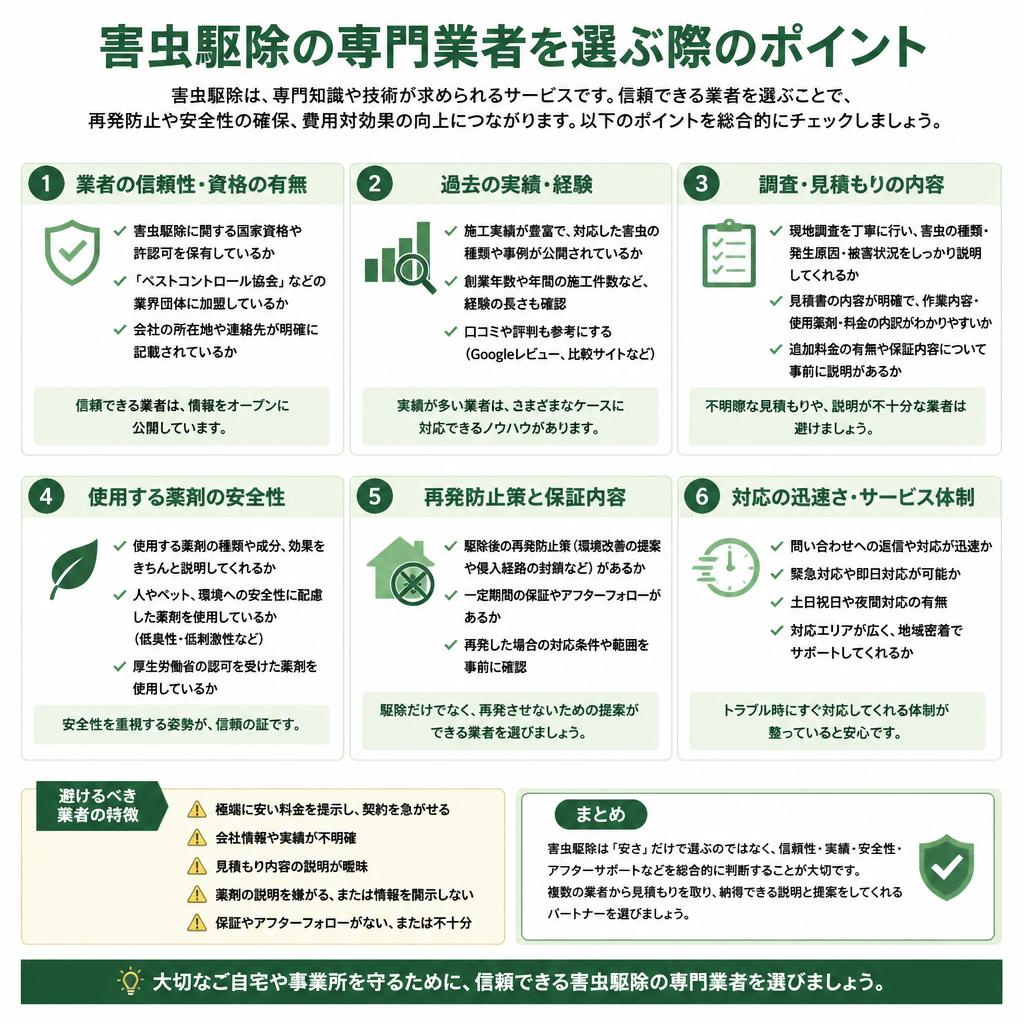 害虫防止のための専門業者の選び方