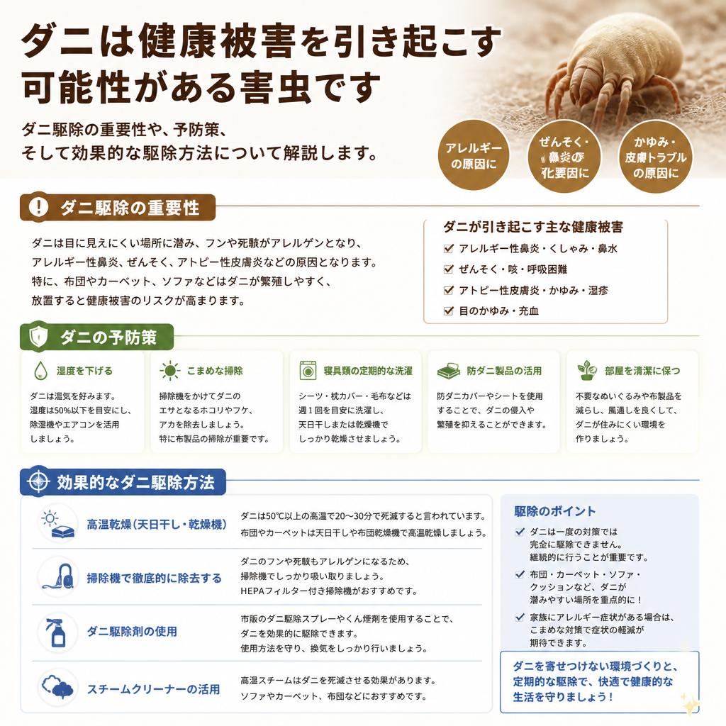 ダニ駆除について知っておくべきこと