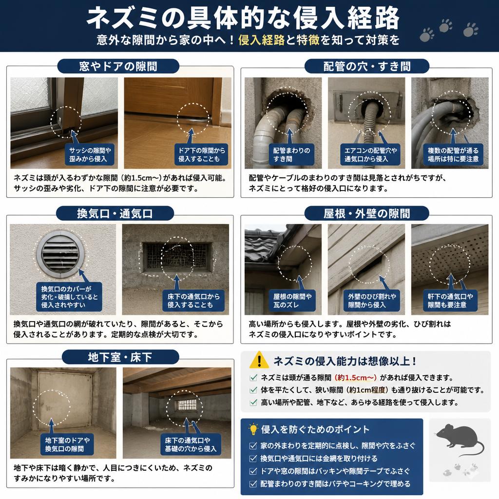 2. ネズミの侵入経路を知ろう！