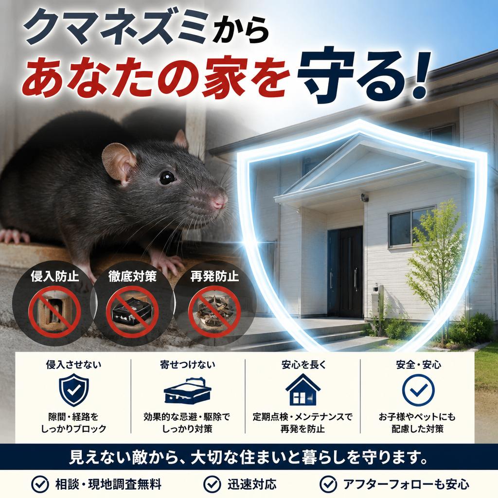 クマネズミからあなたの家を守る！