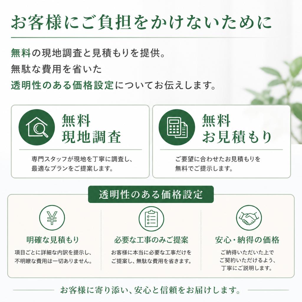 無料見積もりと安心のサービス