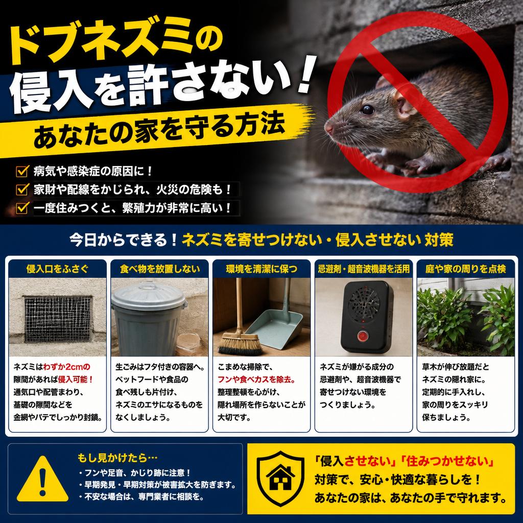 ドブネズミの侵入を許さない！あなたの家を守る方法