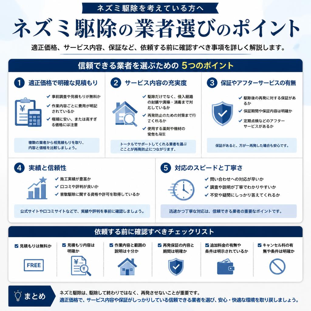 信頼できるネズミ駆除業者の選び方