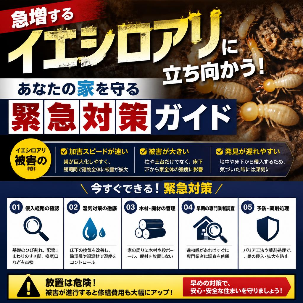 急増するイエシロアリに立ち向かう！あなたの家を守る緊急対策ガイド