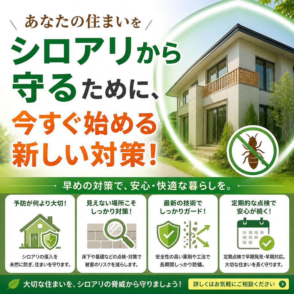 あなたの住まいをシロアリから守るために、今すぐ始める新しい対策！