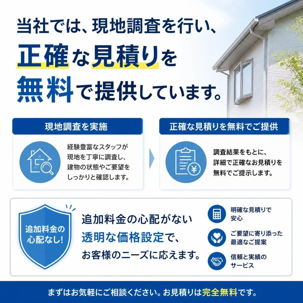無料見積りで安心のサービスを提供