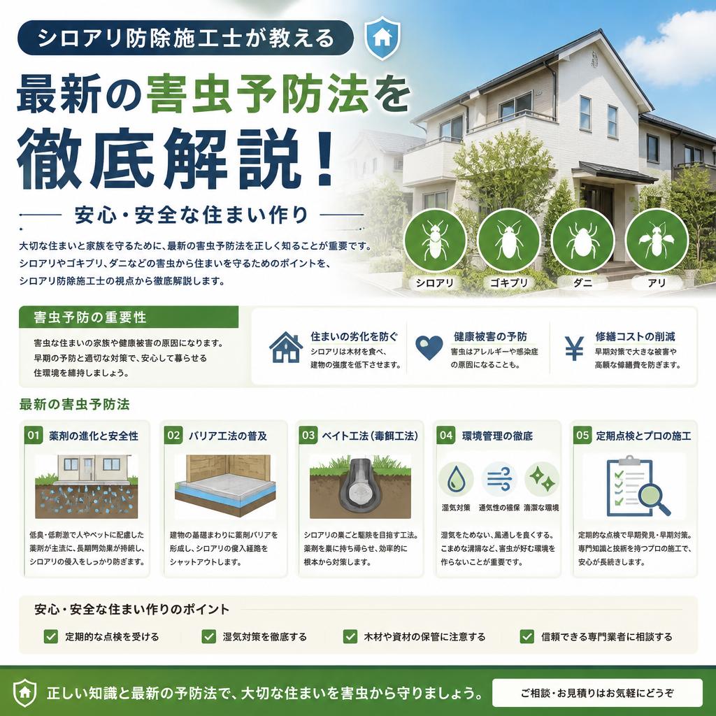 最新の害虫予防法を徹底解説！シロアリ防除施工士が教える安心・安全な住まい作り