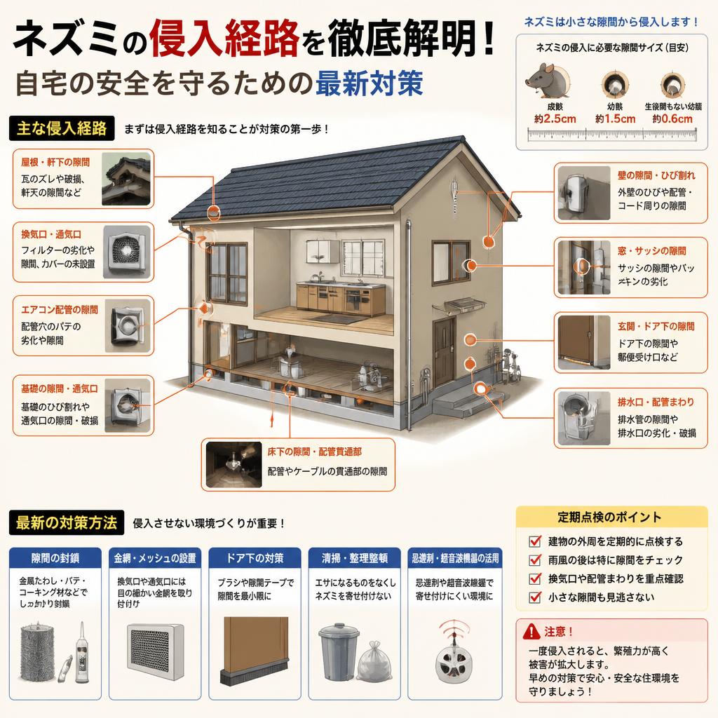 ネズミの侵入経路を徹底解明！自宅の安全を守るための最新対策