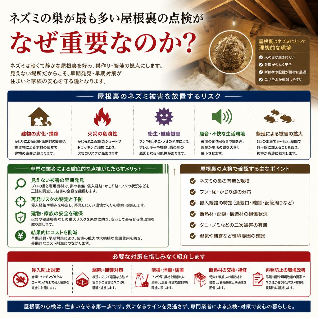 屋根裏の点検がカギ！