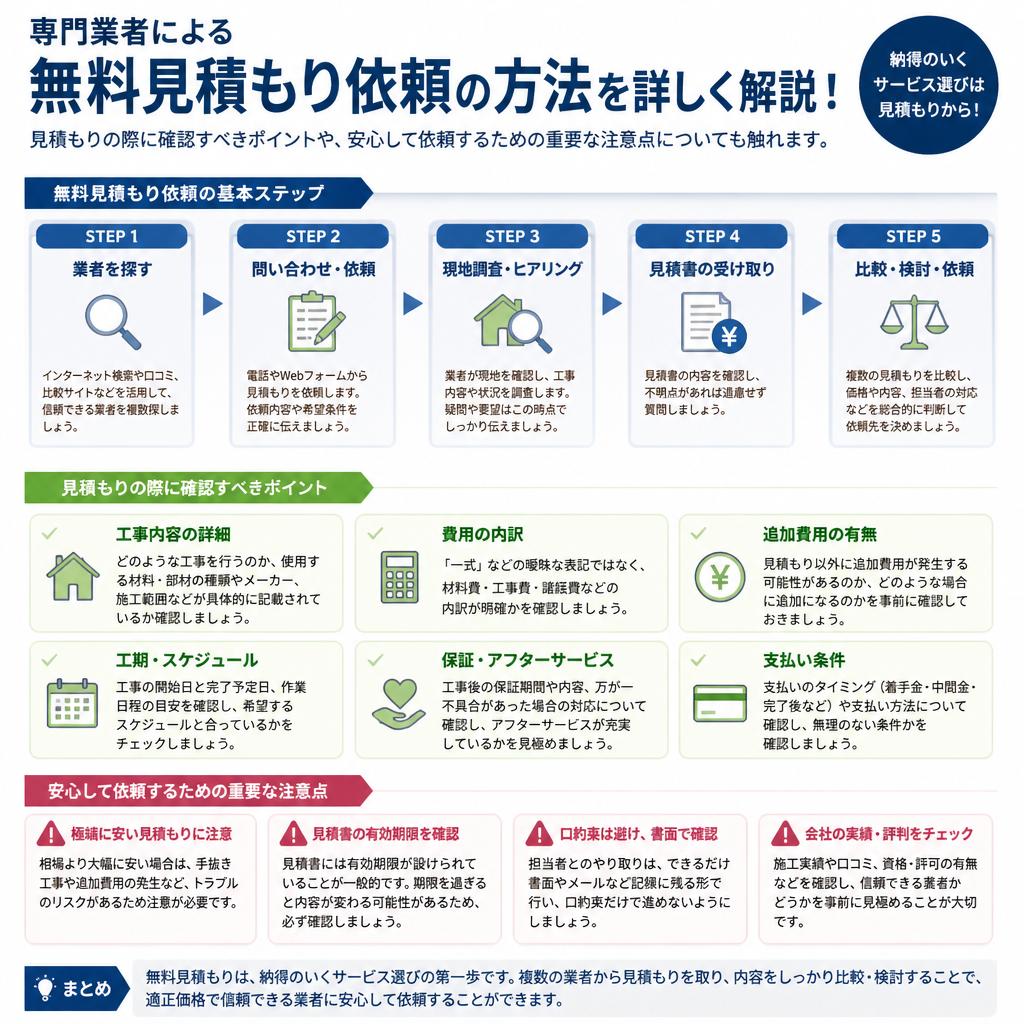 無料見積もり依頼の流れと注意点