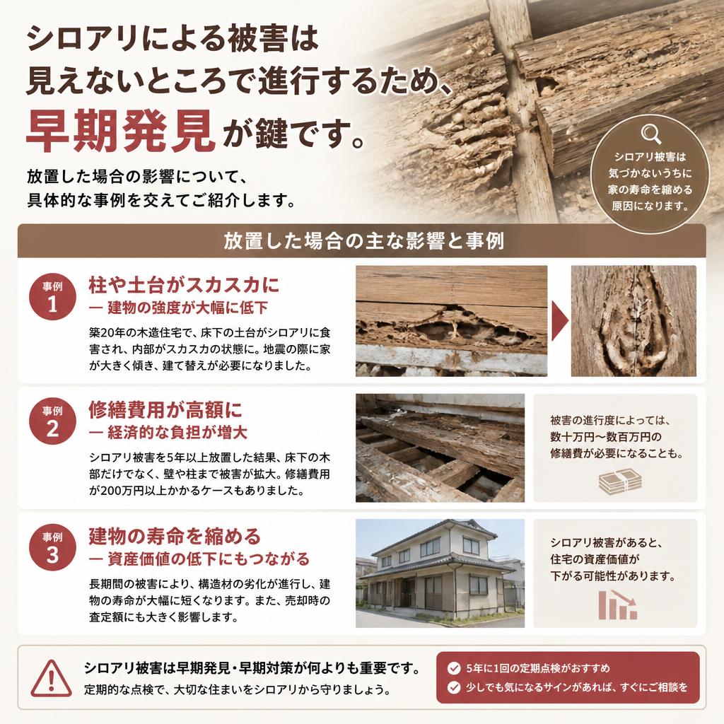 シロアリによる被害の影響