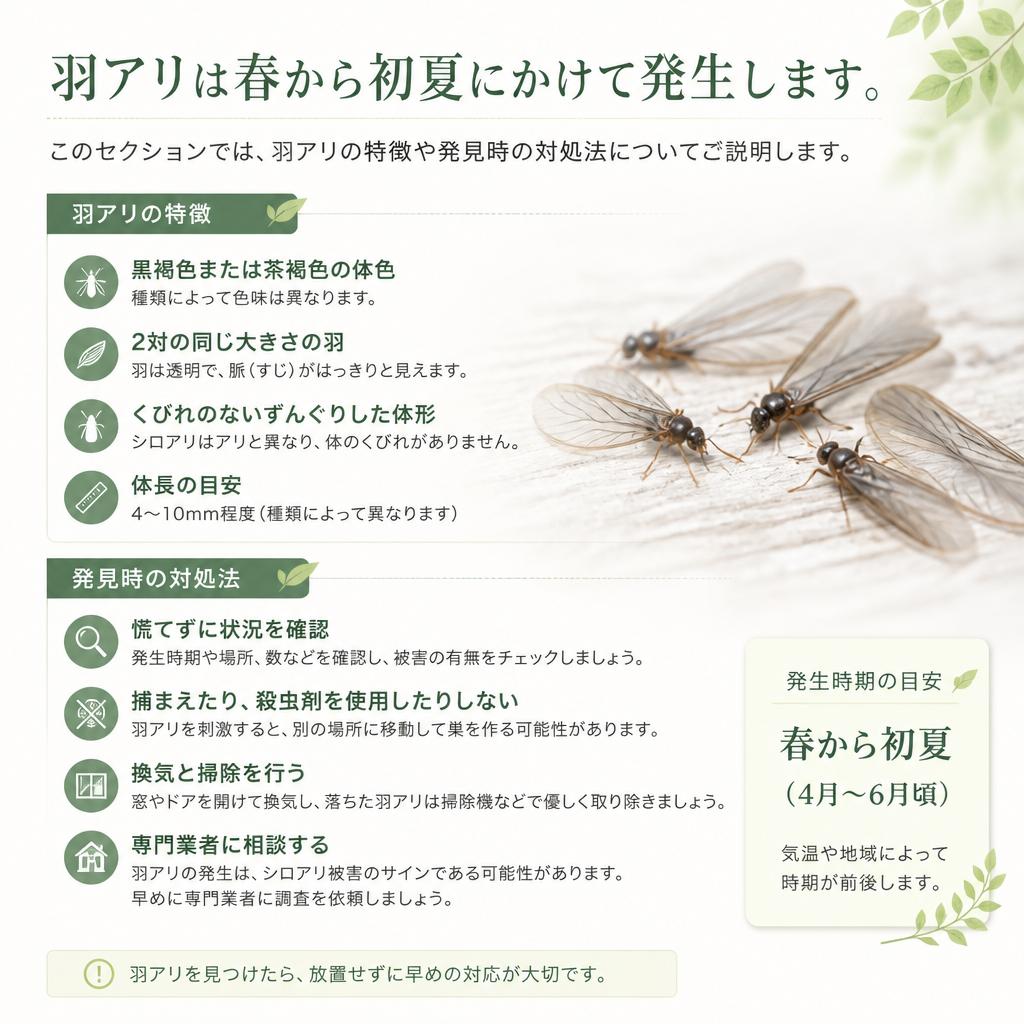 羽アリの発生時期と見分け方