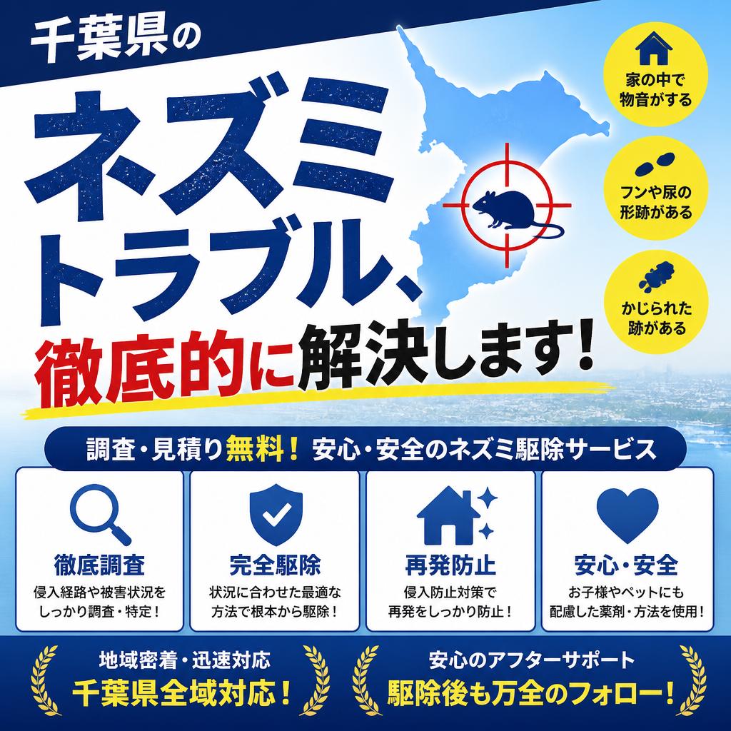 千葉県のネズミトラブル、徹底的に解決します！