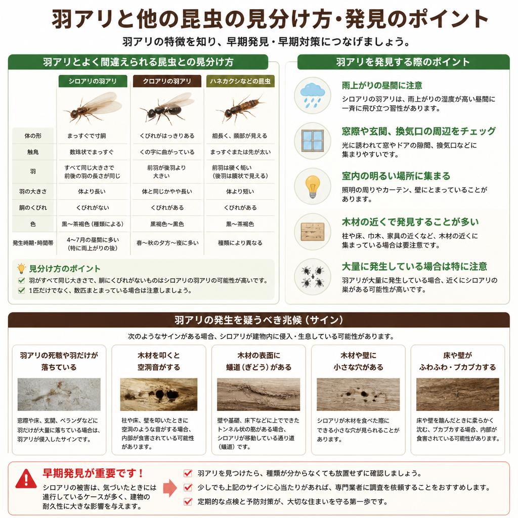 羽アリの見分け方と発見のポイント