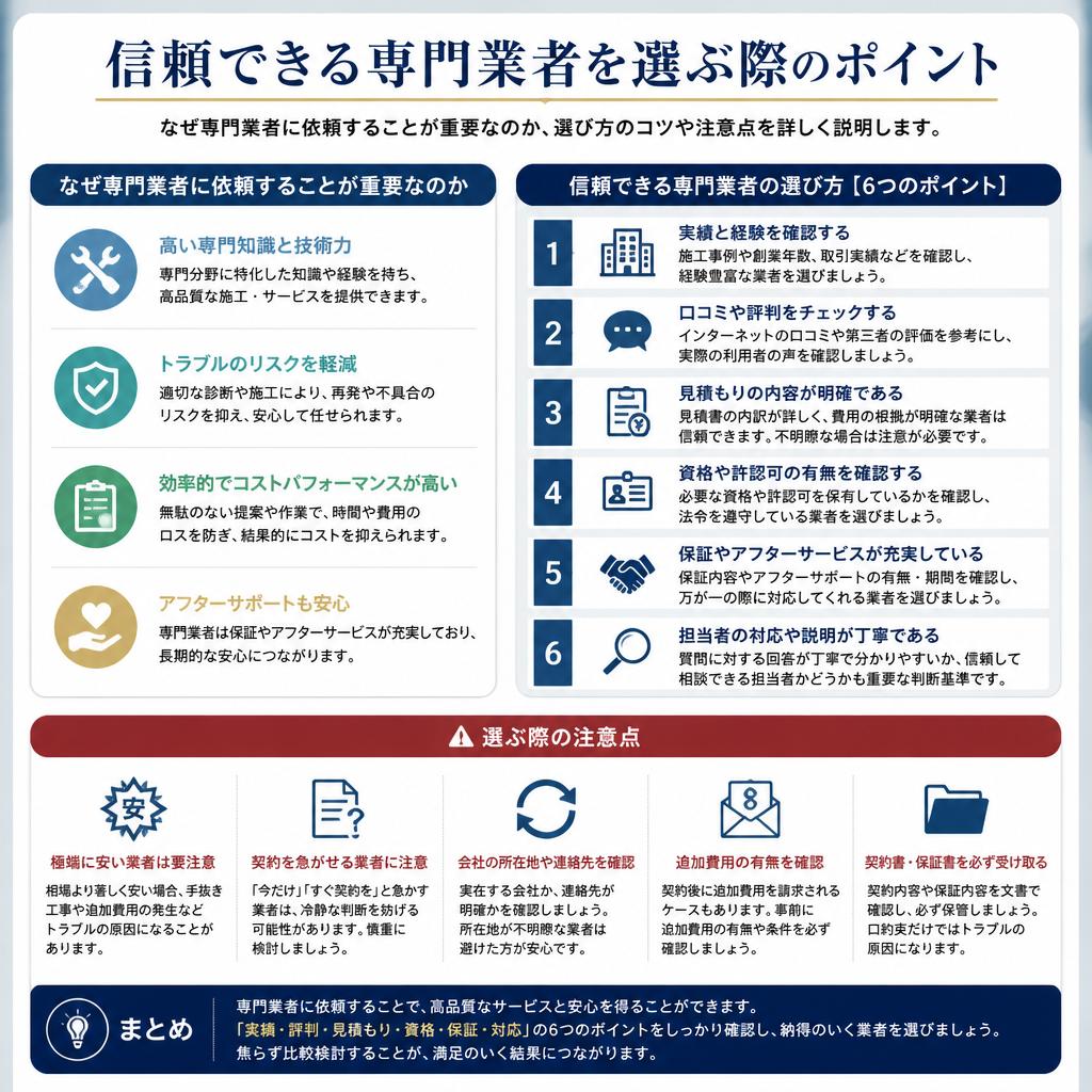 専門業者選びのポイント