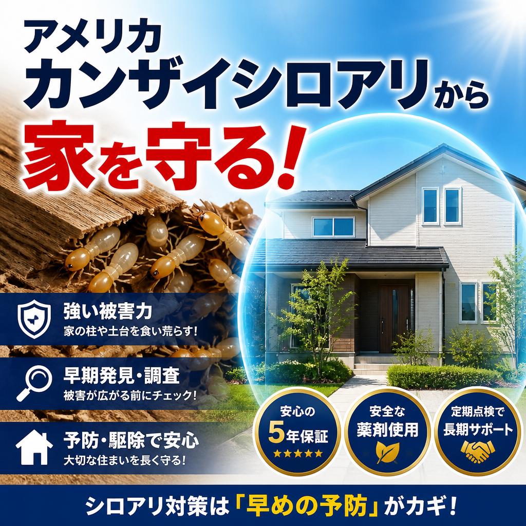 アメリカカンザイシロアリから家を守る！