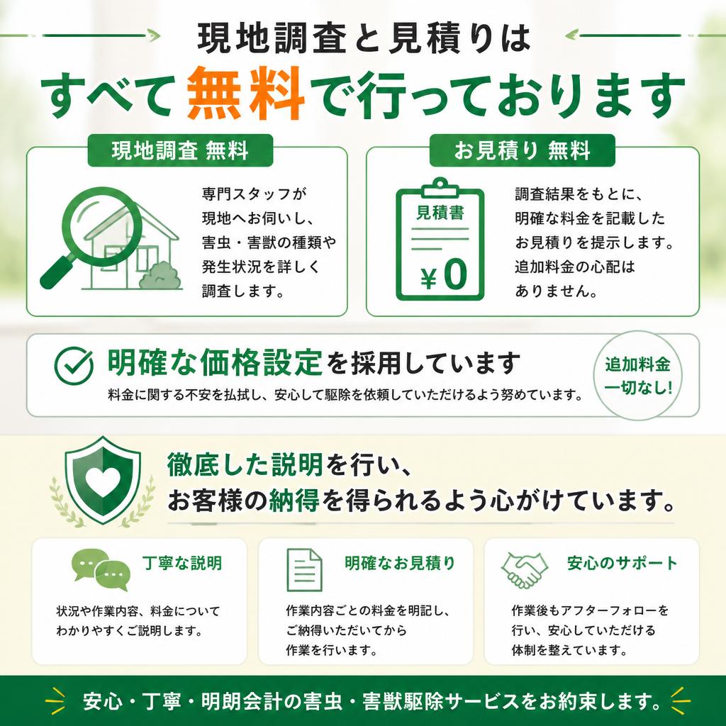 見積り無料!透明な料金体系