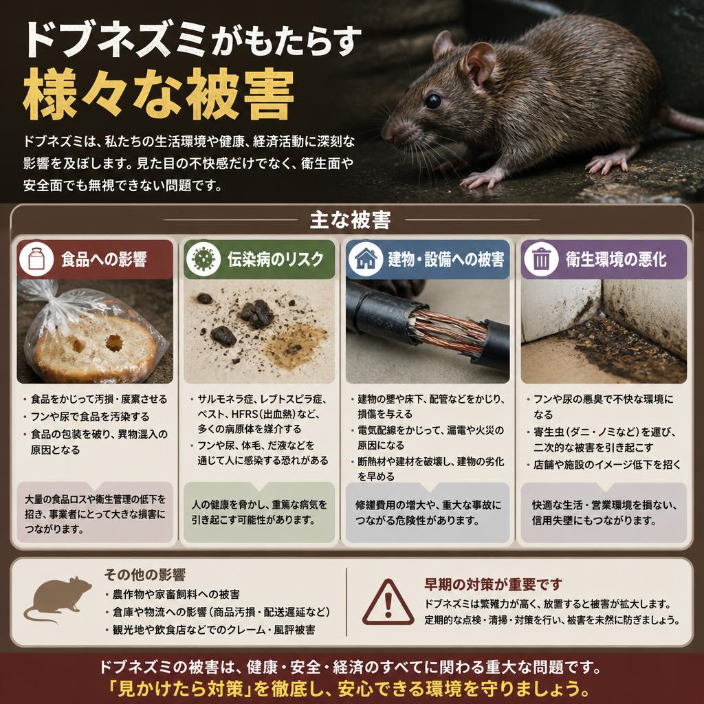 ドブネズミによる被害