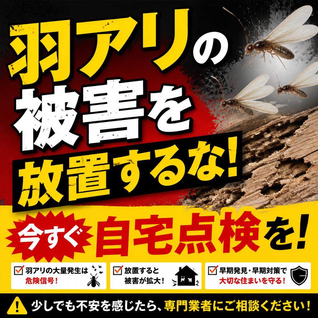 羽アリの被害を放置するな！今すぐ自宅点検を！