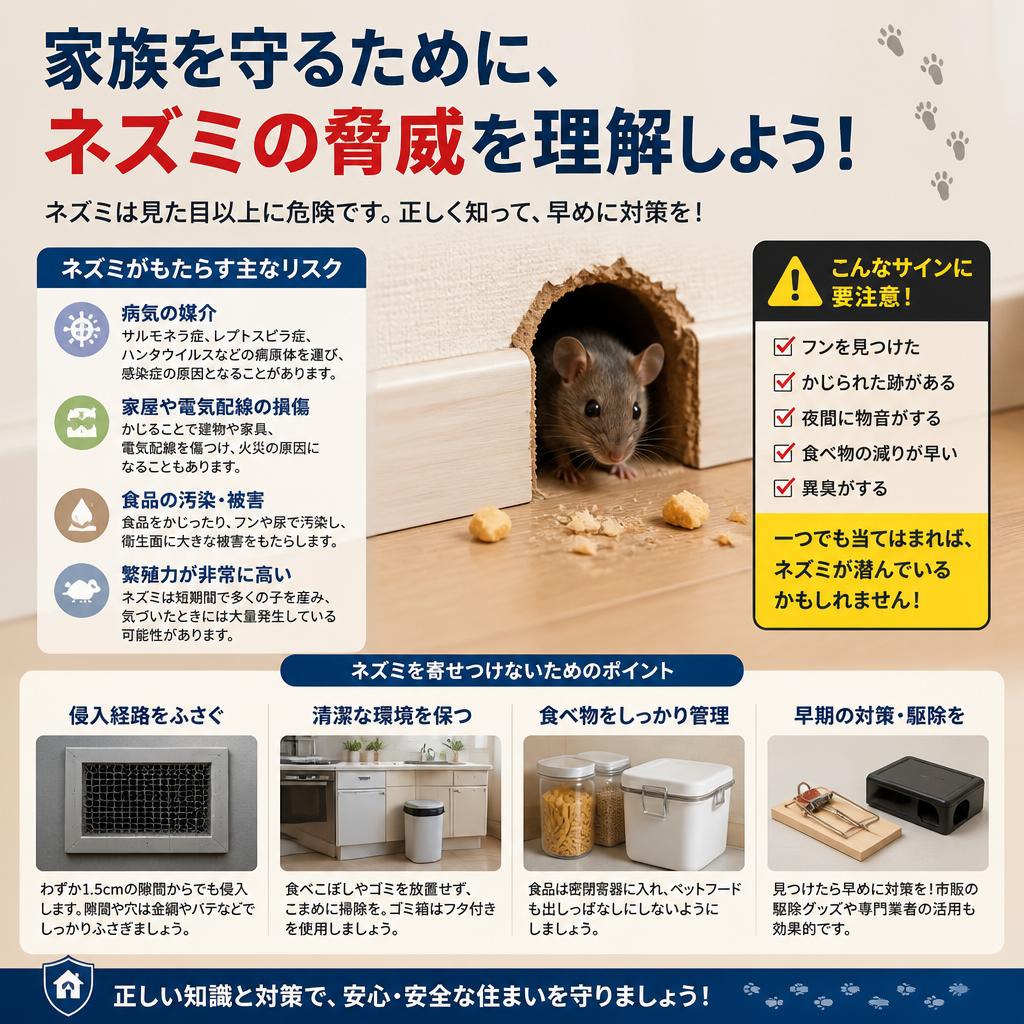 家族を守るために、ネズミの脅威を理解しよう！