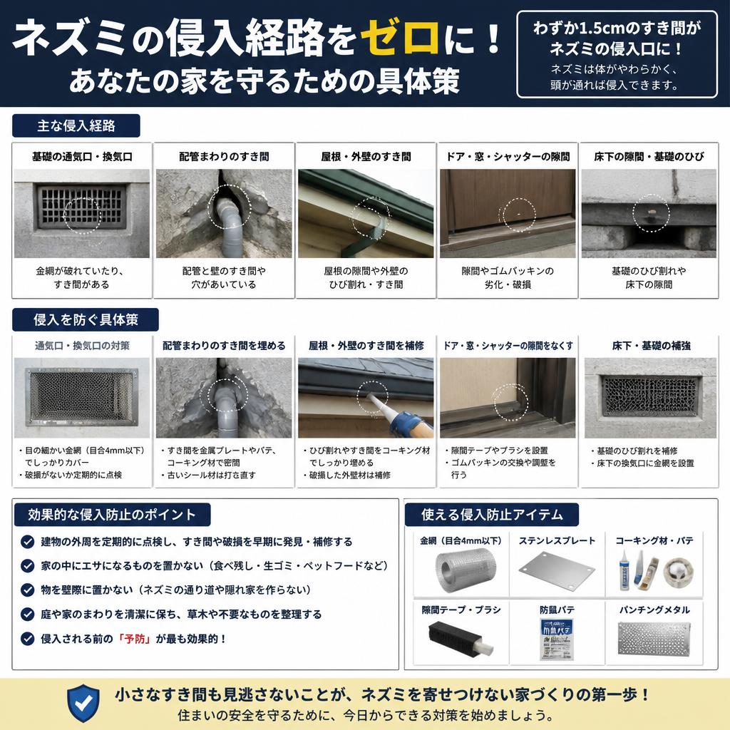 ネズミの侵入経路をゼロに！あなたの家を守るための具体策