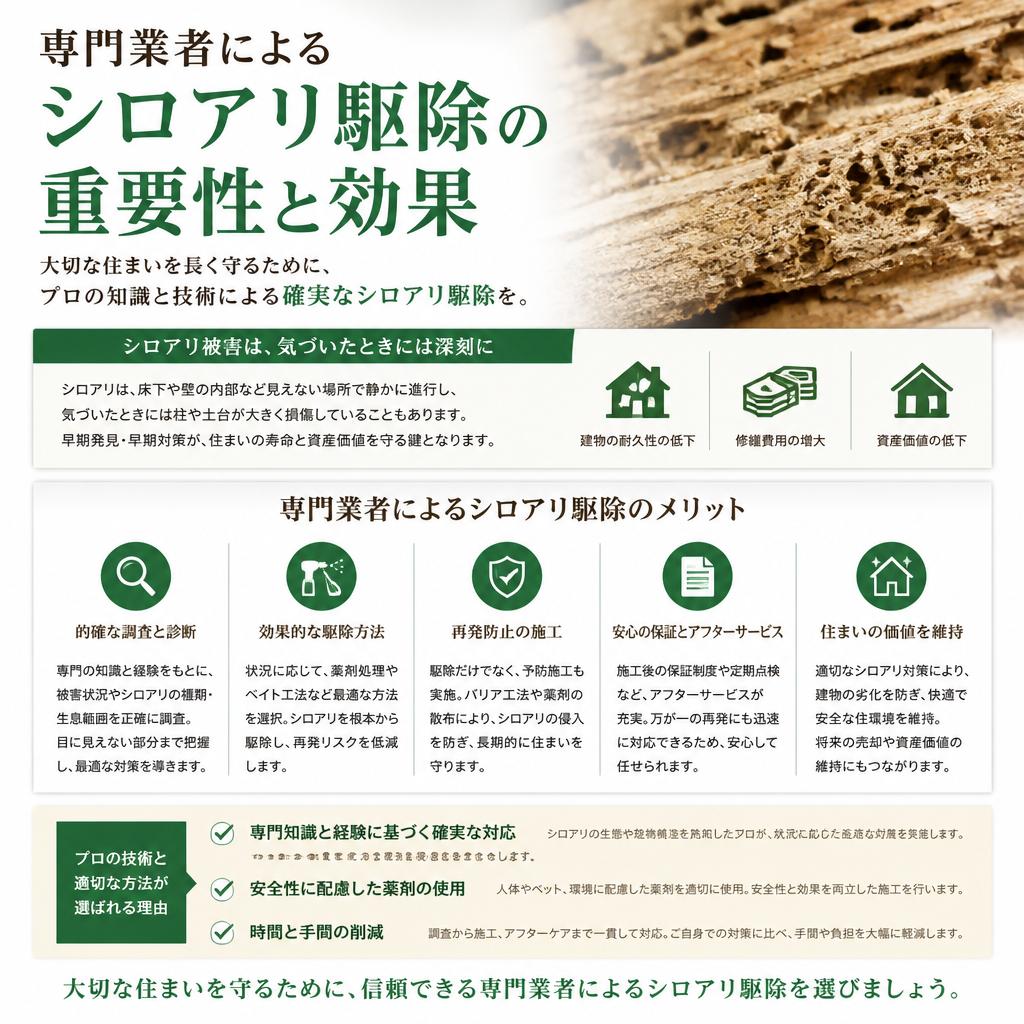 業者によるシロアリ駆除のメリット