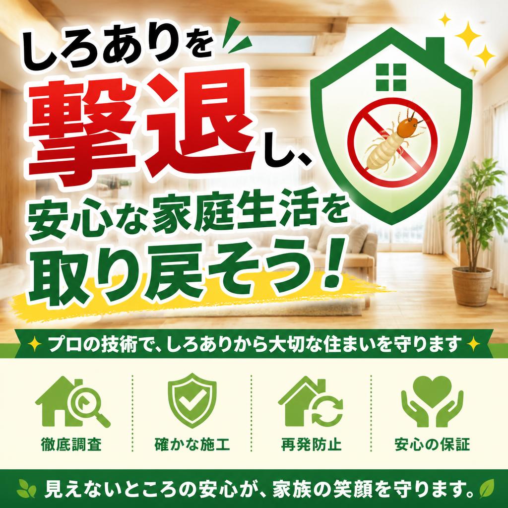 しろありを撃退し、安心な家庭生活を取り戻そう！