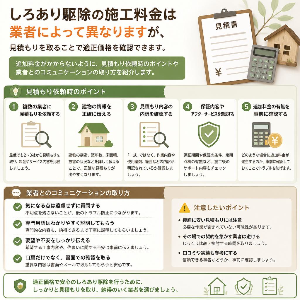 施工料金と見積もりのポイント
