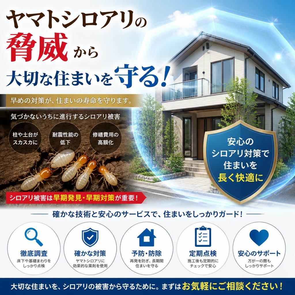 ヤマトシロアリの脅威から大切な住まいを守る！