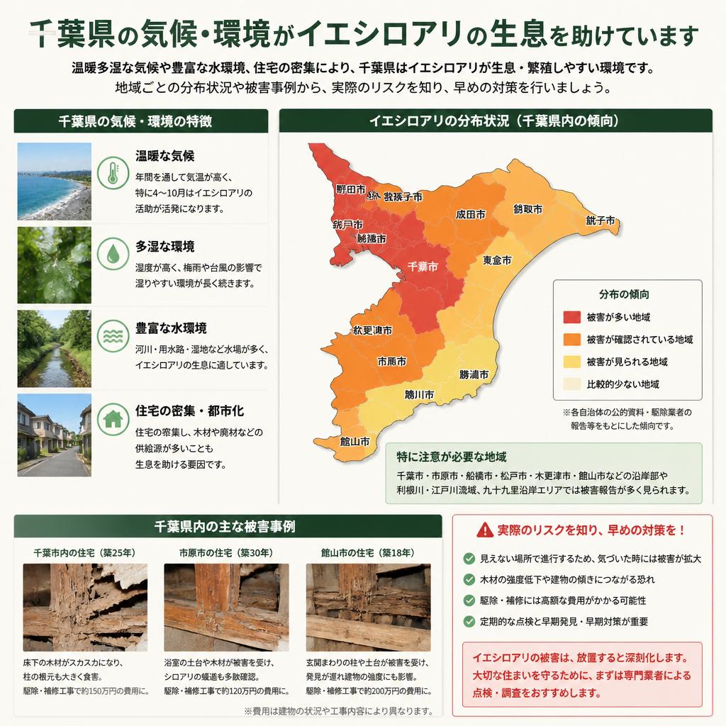 千葉県におけるイエシロアリの特徴