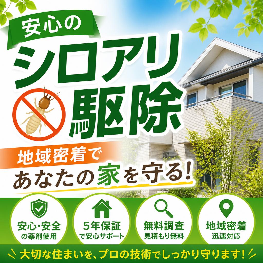 安心のシロアリ駆除、地域密着であなたの家を守る！
