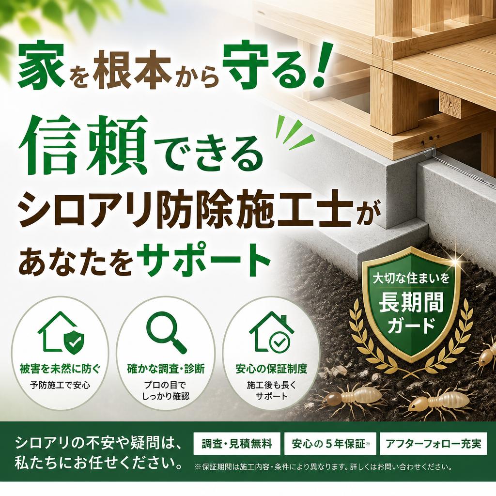 家を根本から守る！信頼できるシロアリ防除施工士があなたをサポート
