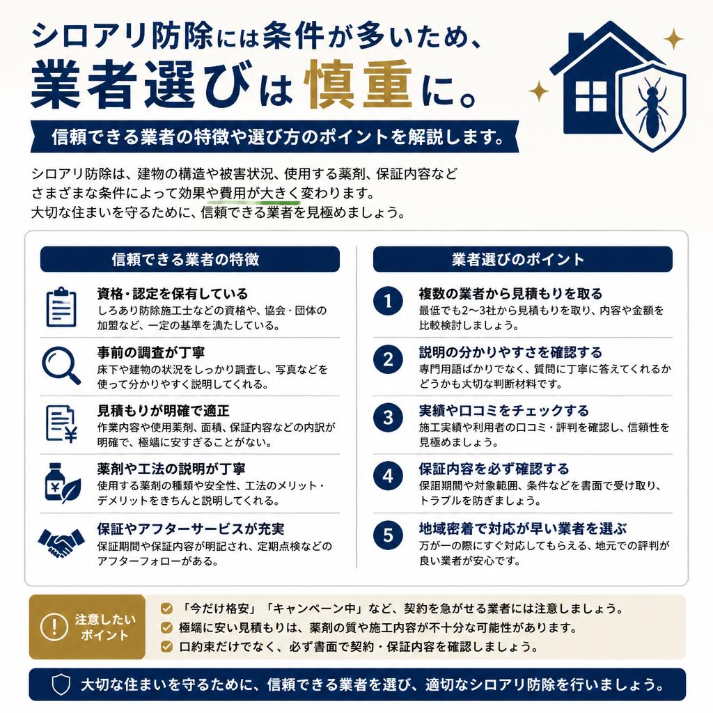 しっかりした業者選びのポイント