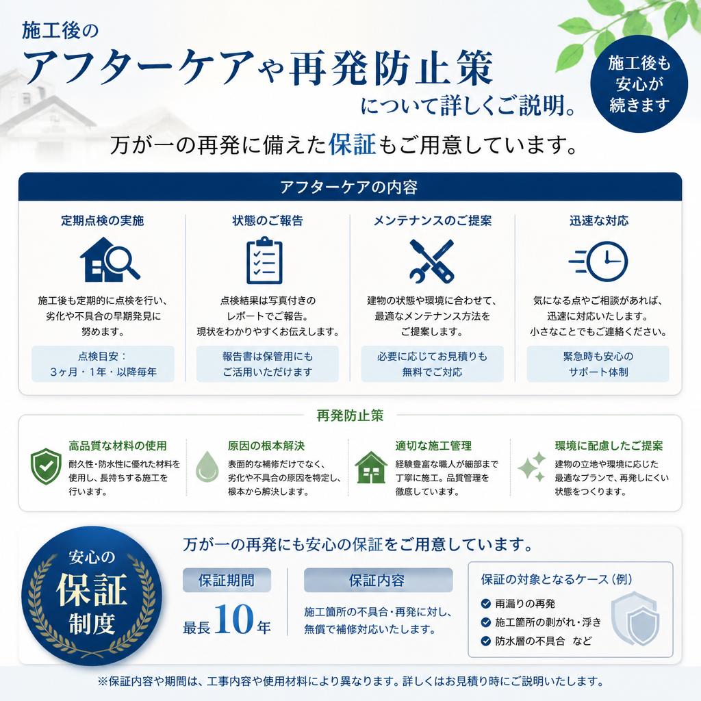 安心の施工と再発防止策