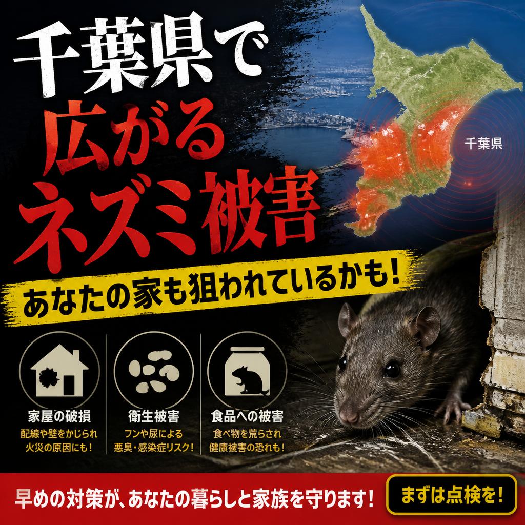 千葉県で広がるネズミ被害、あなたの家も狙われているかも！