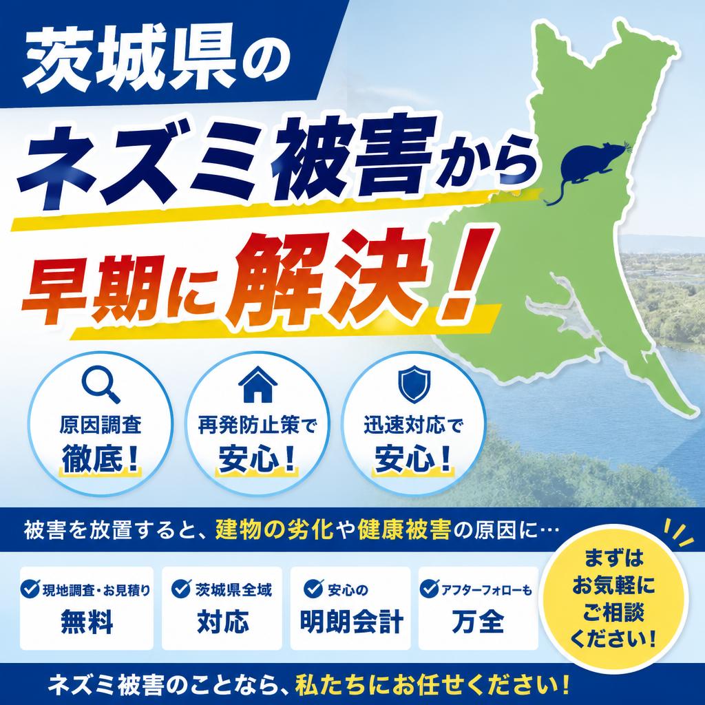 茨城県のネズミ被害から早期に解決！