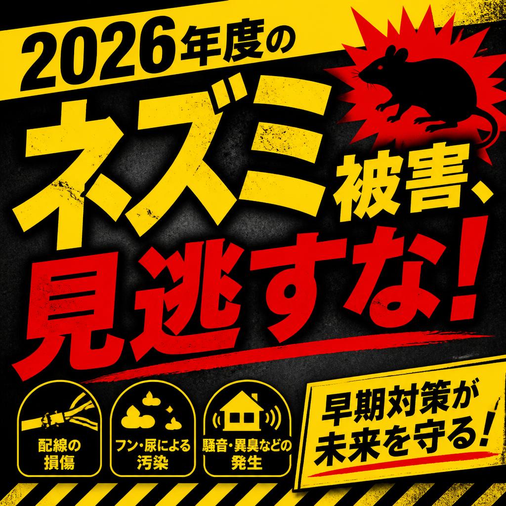 2026年度のネズミ被害、見逃すな！
