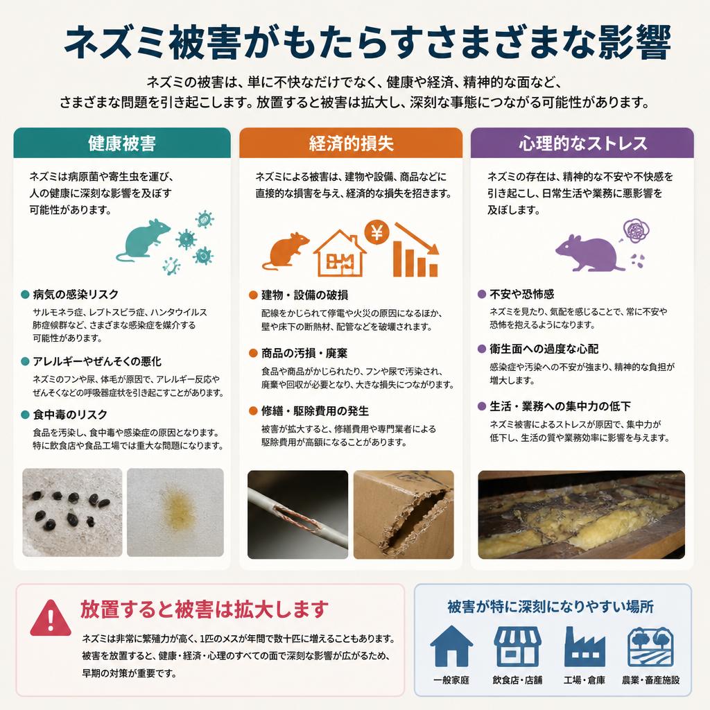 ネズミ被害の影響とその深刻さ
