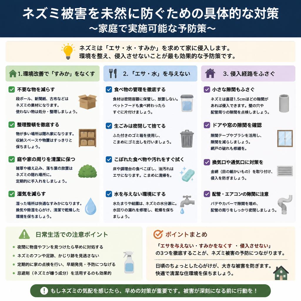 ネズミ被害を防ぐためにできること