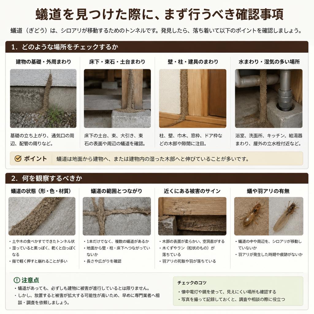 蟻道を発見したらまず確認すべきこと