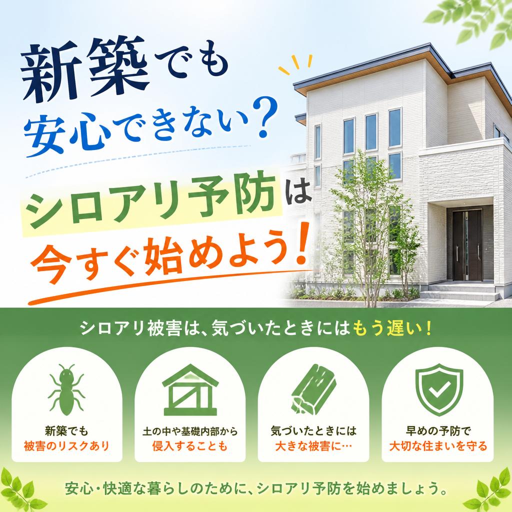 新築でも安心できない？シロアリ予防は今すぐ始めよう！