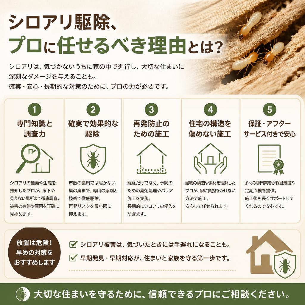 シロアリ駆除、プロに任せるべき理由とは？