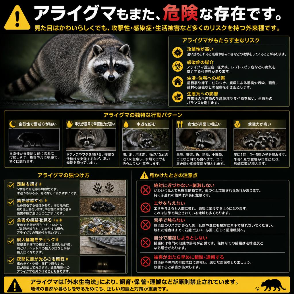 アライグマの注意点
