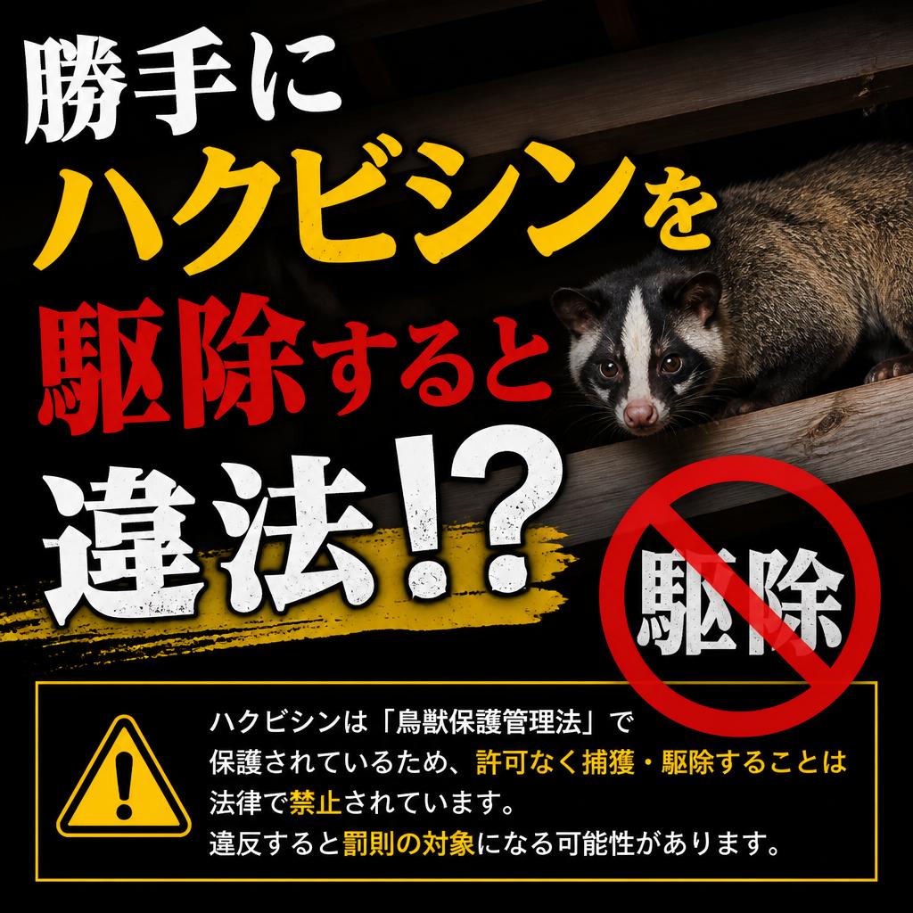 勝手にハクビシンを駆除すると違法！？