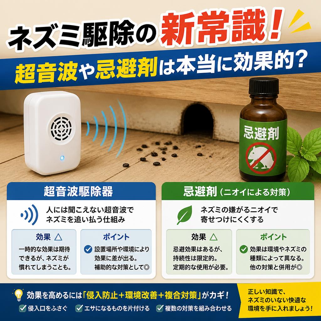 ネズミ駆除の新常識！超音波や忌避剤は本当に効果的？