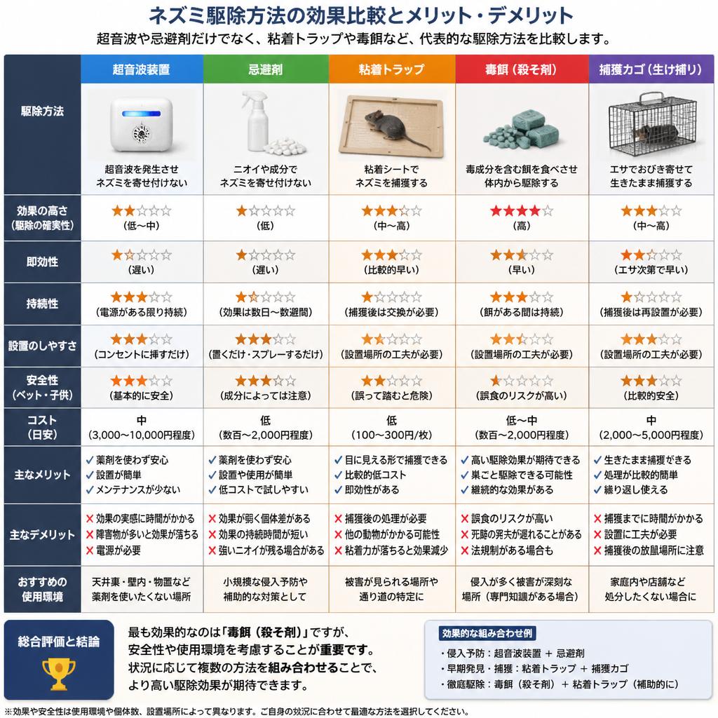 他の駆除方法との比較